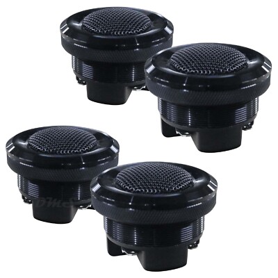 (4) Audiopipe ATX-100B | 1 Inch 100W 4 Ohm Diamond Chrome Cut Silk Dome Tweeters