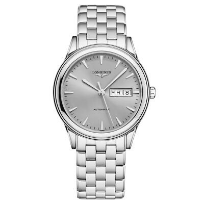 Pre-owned Longines Mens 'flagship' Silver Dial Ss Bracelet Automatic Watch L4.899.4.72.6