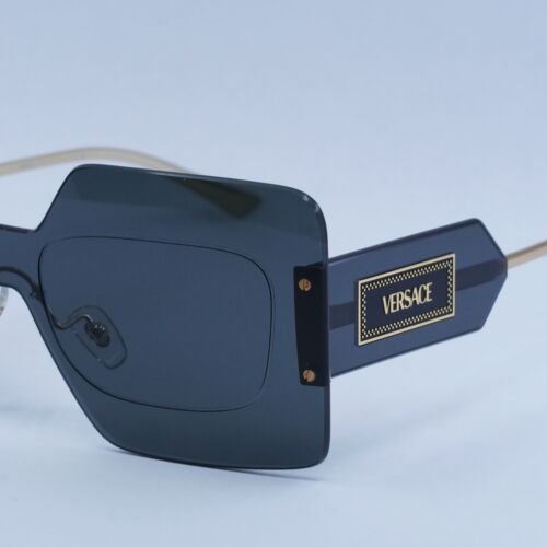 Pre-owned Versace Ve2277 100287 Dark Grey/gold/dark Grey 142--140 Sunglasses In Gray