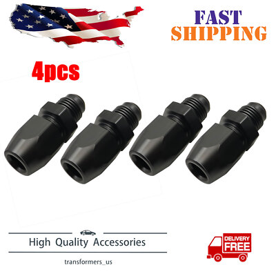 4Pcs 6AN Male To 3/8'' Tube Hardline Fuel Line Fitting Adapter Tubing compression