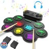 Electronic Drum Set, 9-Pads MIDI Practice Roll-Up Drum Pad with Headphone Jack Built-in Dual Speaker Drum Sticks and Pedals, Great Holiday Xmas Birthday Surprise for Kids and Adults