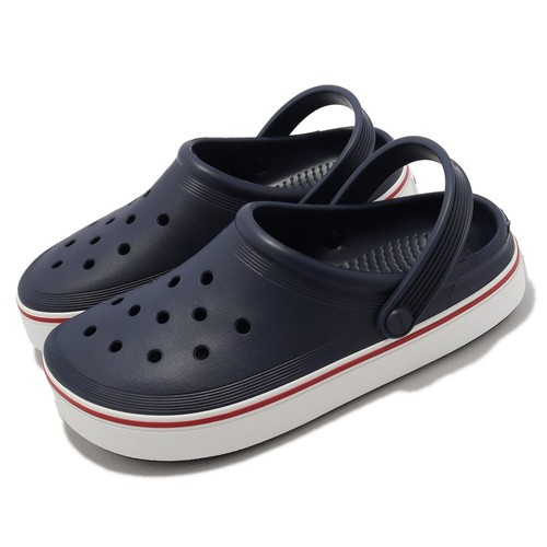 

Crocs Off Court Clog Navy White Red Мужские повседневные сандалии унисекс без шнурков 208371410, Multi-coloured, Off Court Clog