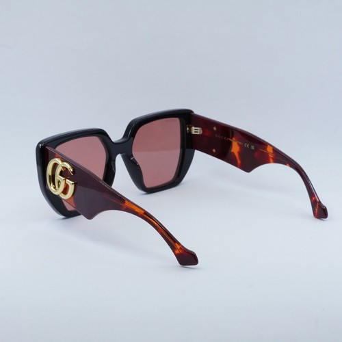 Pre-owned Gucci Gg0956s 009 Black/havana/rust 54-19-145 Sunglasses Authentic