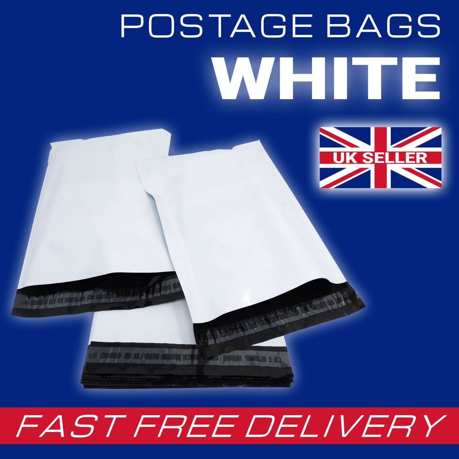 Strong Quality Off WHITE Plastic Mailing Postage Bags Poly Post Mail