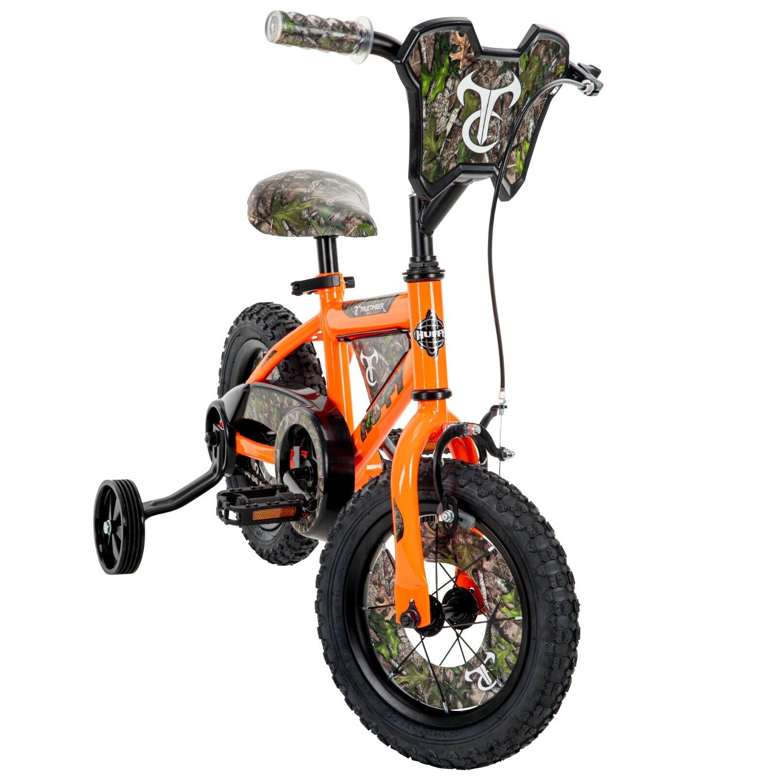 Huffy True Timber 12 Inch Boy's Camo Bike with Training Wheels - Orange
