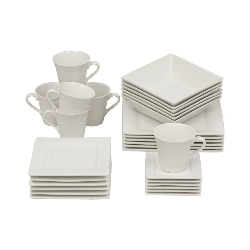 30 Piece Dinnerware Set Nova Strawberry Street Black 10 Square Elegant Modern