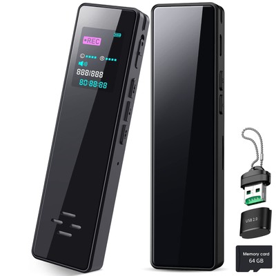 64GB Digital Audio Voice Recorder for Lectures Meetings, Voice Activated Tape...