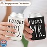 LEJIAJINW Engagement Gifts for Couples - Mr and Mrs, Just Married Newly Wed Gift for the Bride Groom, Wedding Day Essentials, Bachelorette Party Favor Bridal Leather Can Cooler for Him/Boyfriend