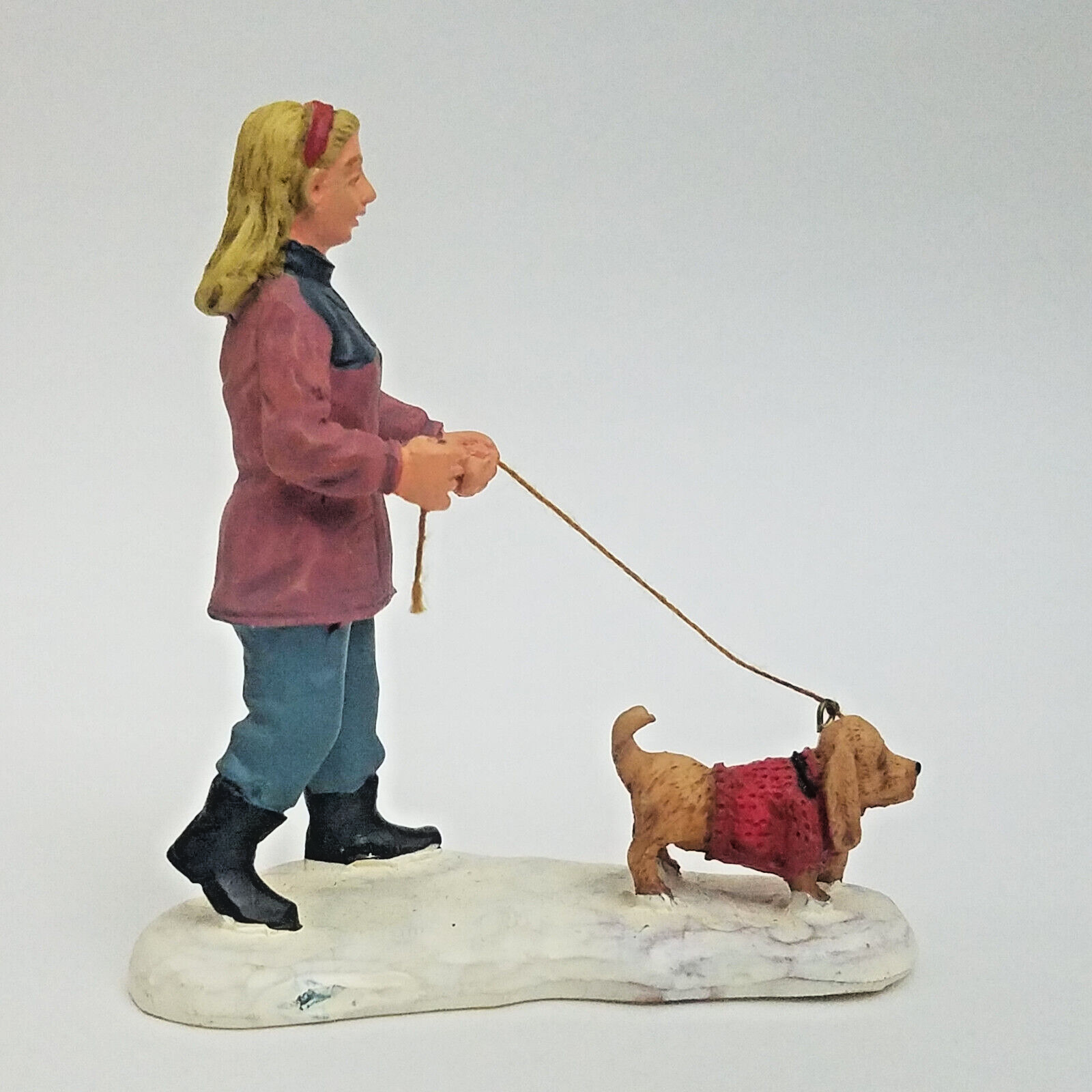 Lemax 2002 Strolling With Pooch General Products #22568 Cute Dog Woman Park Walk