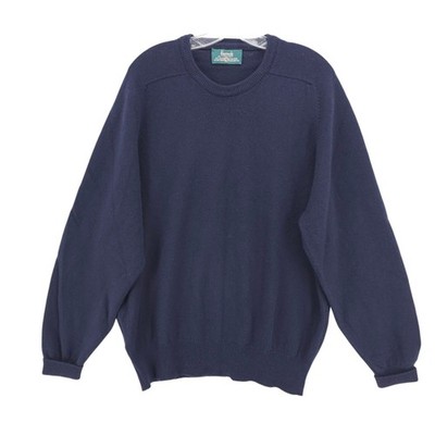 ALAN PAINE Harrods Men's Pure New Wool Blue Sweater Pullover Size 44" EU 52