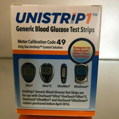 Unistrip 1 Blood Glucose Test Strips 600 Qty.  Exp 05/2025. Free shipping  