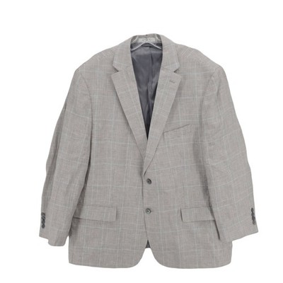 LAUREN RALPH LAUREN 100% Linen Blazer Sport Coat Houndstooth Check Size 48R
