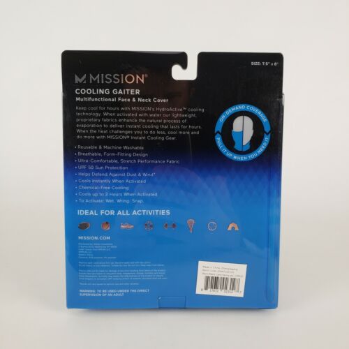 Mission Cooling Gaiter Face Neck Cover Youth 2 Pack - Black & ...