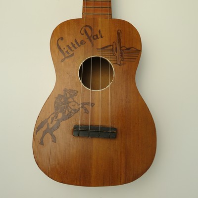 1930's Little Pal Soprano Ukulele with Case - Vintage Rodeo Western Style