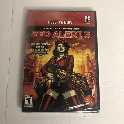 Red Alert 3 GameStop Exclusive Map And Free Game Included. PC Dvd-Rom Software.