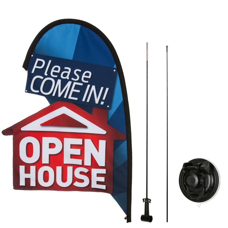 Open House Sign Real Estate Flag Apartment Leasing Sign Flag