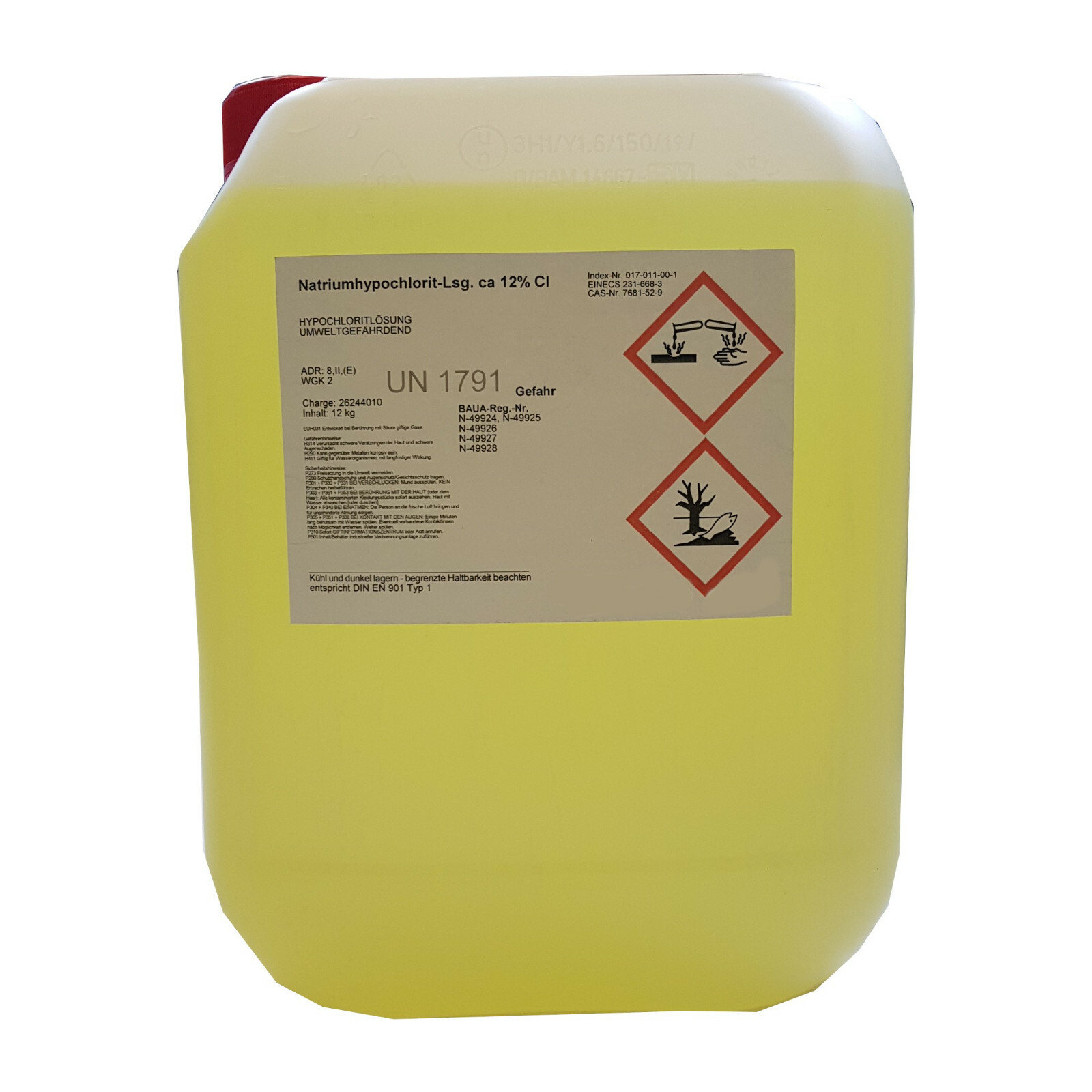 Chlorbleichlauge Natriumhypochlorid 12% 10l Kanister Chlorbleiche aktiv Chlor