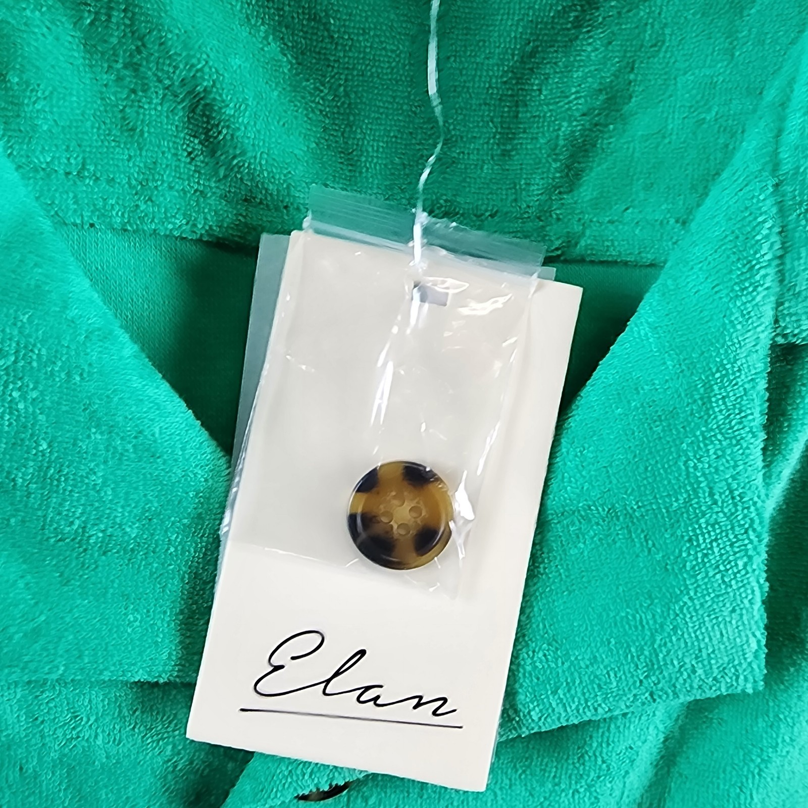 Elan Button Front Cover Up Shirt Women's S Green Bright Collared Pockets S/S - Picture 7 of 14