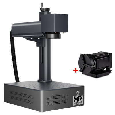 Monport 60W MOPA Fiber Laser Marking Machine Engraver with Rotary Axis Colorful