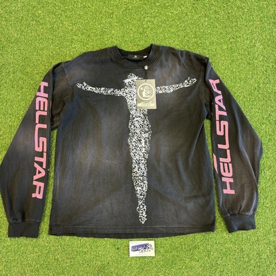 Sz Large - Hellstar Studios Capsule 10 Black QR Christ Long Sleeve (SHIPS ASAP)