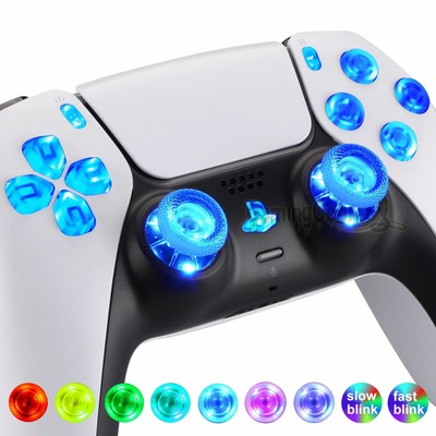 Luminated Thumbstick Share Option Home Face Buttons LED Kit for PS5 Controller