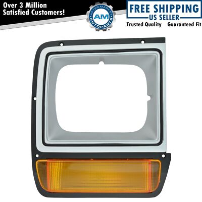 Gray Headlight Headlamp Bezel Right RH w/ Parking Light for Dodge Pickup D/W