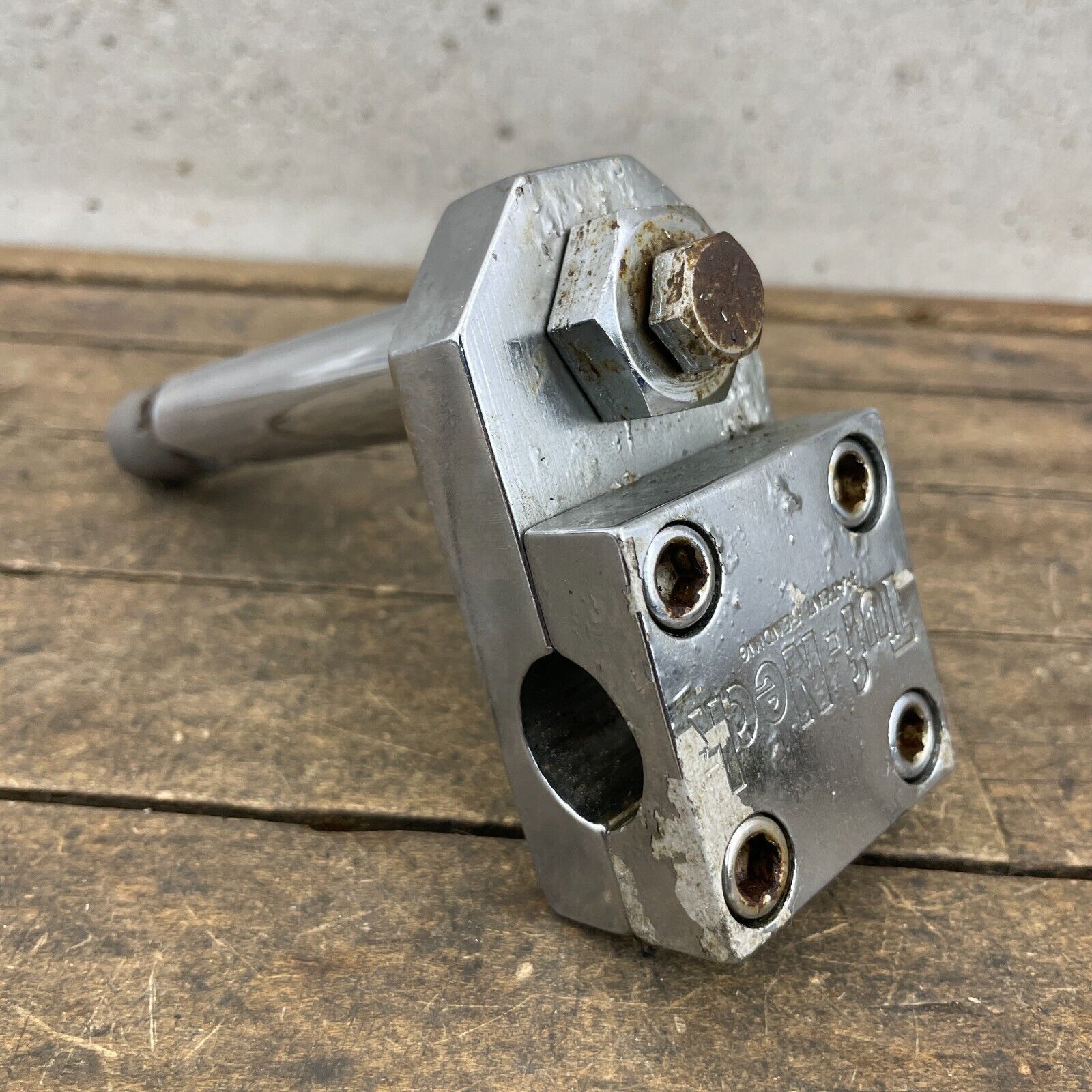 Tuf Neck BMX Stem Square Corner Chrome Old School BMX Neck Tuf Neck BMX Stem Square Corner Chrome Old School BMX Neck