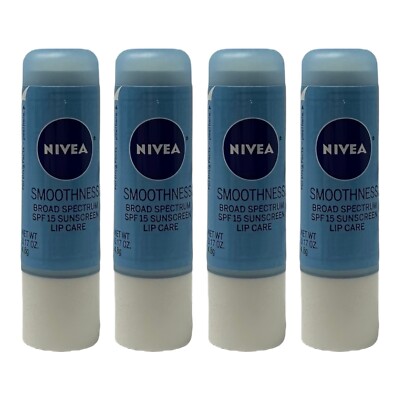 4 Pack Nivea Smoothness Lip Care 0.17 oz Discontinued Formula Factory SEALED HTF