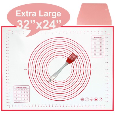 Extra Large Premium Silicone Pastry Mat 32 X 24 Nonstick Baking Mat With Measu