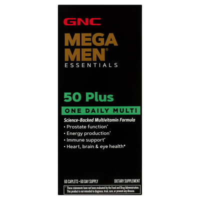 GNC Mega Men 50-Plus One Daily Multivitamin, 60 Tablets, Vitamin and Minerals
