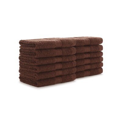 12 Pack of Bathroom Washcloths - 100% Ring-Spun Cotton - 12 x 12 - Color Options
