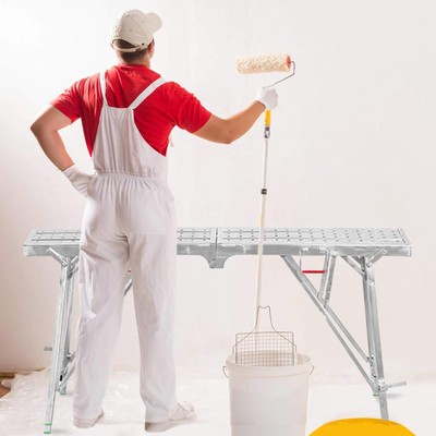 Portable Folding Scaffolding Platform Work Bench Scaffold Adjustable Height