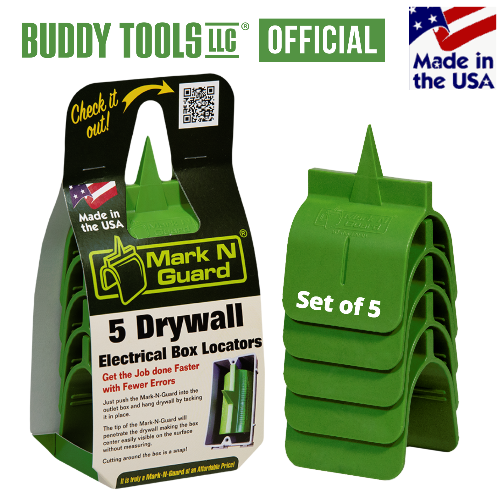 Buddy Tools Mark N Guard Drywall Outlet Marker Electrical Box Locating 5-PC NEW!