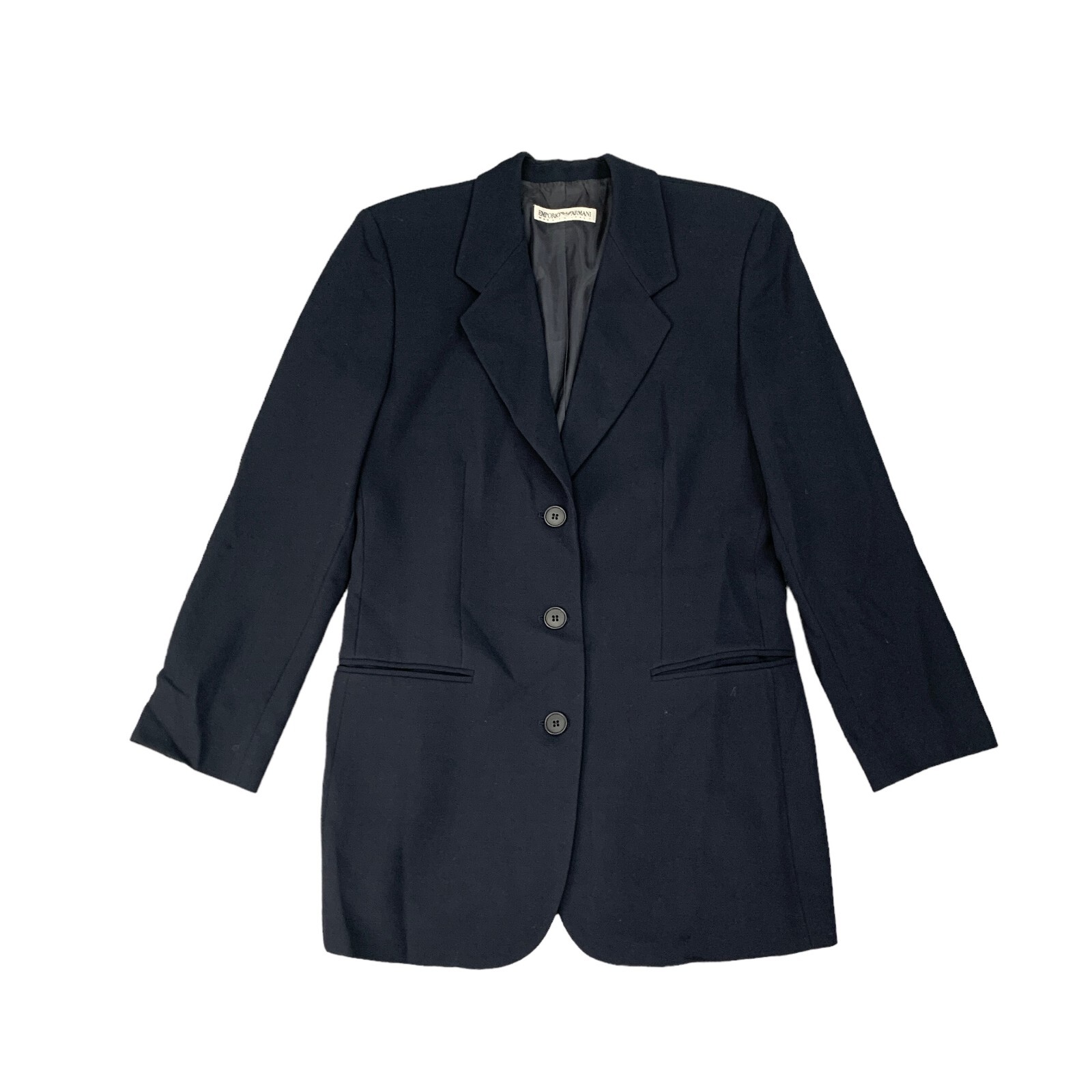 Vintage Emporio Armani Blazer Mens 42 Navy Wool 3 Button