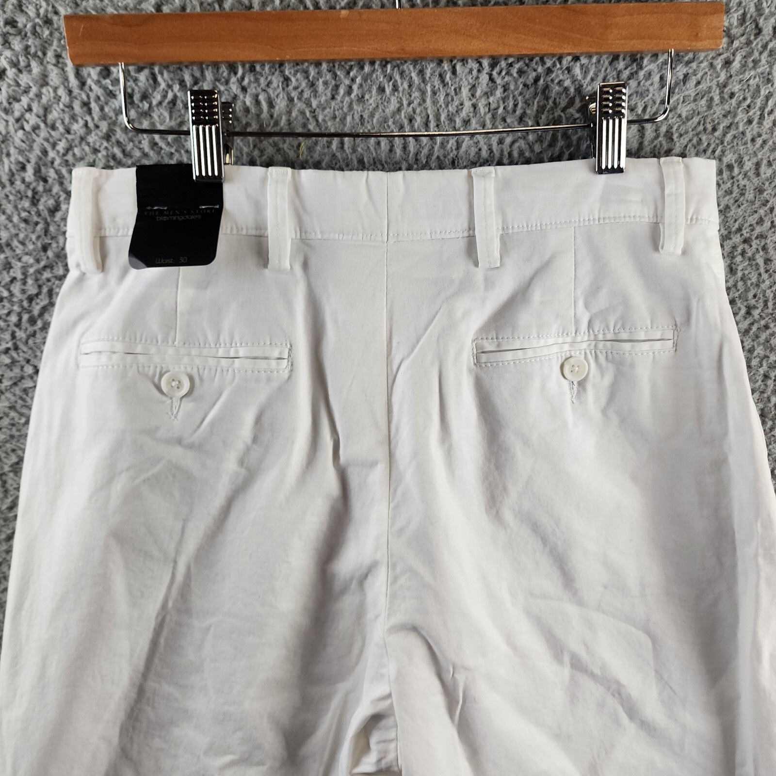 The Men's Store at Bloomingdale's Twill Regular Fit Shorts Men's 30 White Pocket - Picture 12 of 13