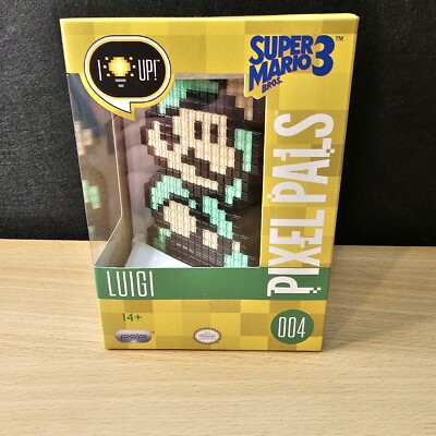 PDP Pixel Pals I Light Up #004 Super Mario Bros. 3 Luigi Action Figure