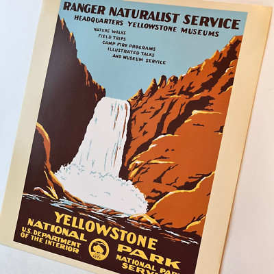 WPA Yellowstone National Park Print Museum Camp Nature Retro Travel Art NPS
