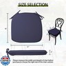 Metliv 2-Pack Outdoor Chair Cushions 16x17 Inch, Water Repellent U-Shaped Patio Seat Cushions, All Weather Garden Chair Pads for Patio Yard Furniture, Navy