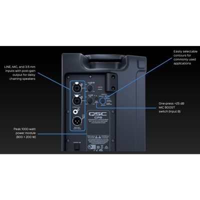 QSC CP8 CP Series 8" Powered Active 1000 Watt Compact DJ PA Speaker