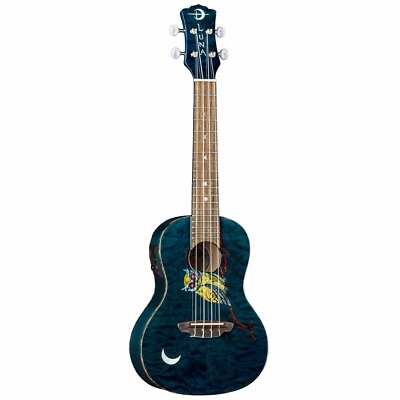 Luna UKE OWL C Quilt Top Concert Ukulele, A/E with Gig bag