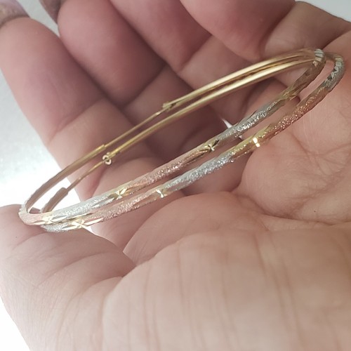 Pre-owned Rosegold Large Big 14k Yellow White Rose Gold Hoop Earrings 2.25 Inches Long
