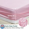 Love's cabin Satin Queen Sheets Set - 4 Piece Pink Silky Bed Sheets Set with Deep Pocket, Luxury Silk Feel Satin Queen Size Sheet Set (1 Flat Sheet,1 Fitted Sheet,2 Pillow Cases)