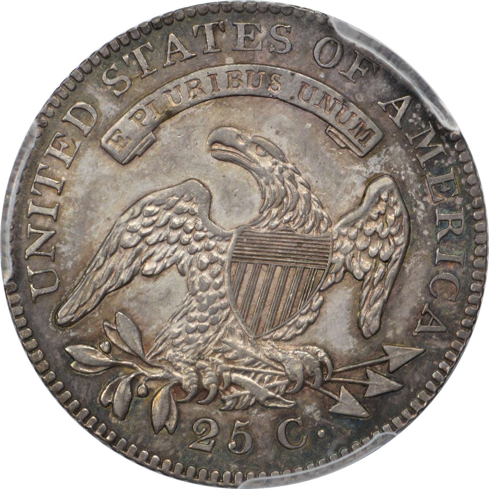 1825/4/(2) Browning 2 Capped Bust Quarter Dollar PCGS AU58