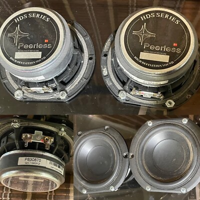 (2) Peerless 830870 4'' PPB Cone HDS Woofers Pulled From A Pair Of ESS Speakers