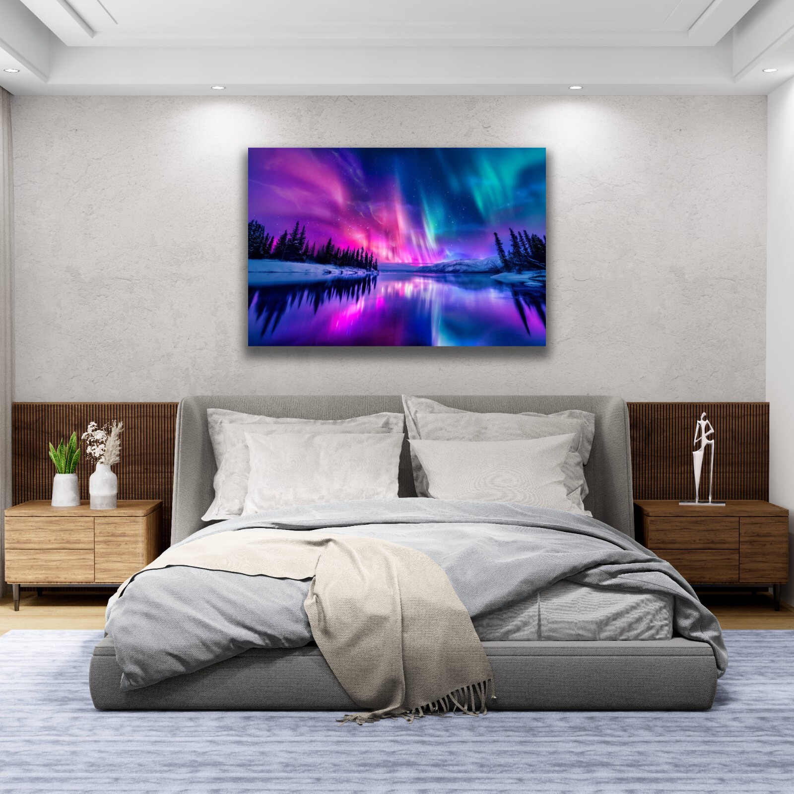 Northern Lights Aurora Borealis Photography, Northern Lights Canvas Art Print