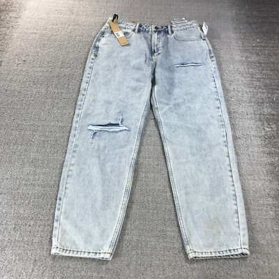 KSUBI Jeans Womens 30 Pointer Muse Ripped High Rise Tapered Leg Ankle Denim