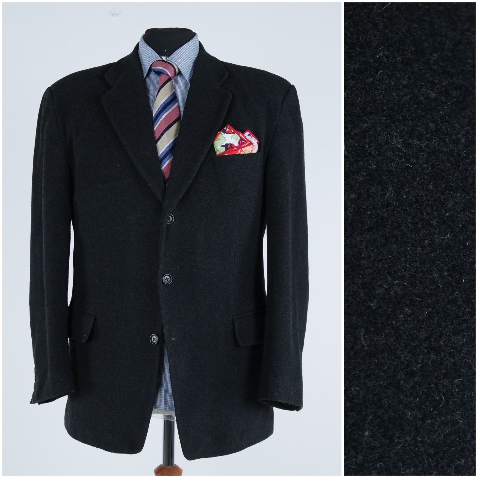 Mens Soft Blazer 44S UK Size MARK ADAM Dark Grey Wool Sport Coat Jacket