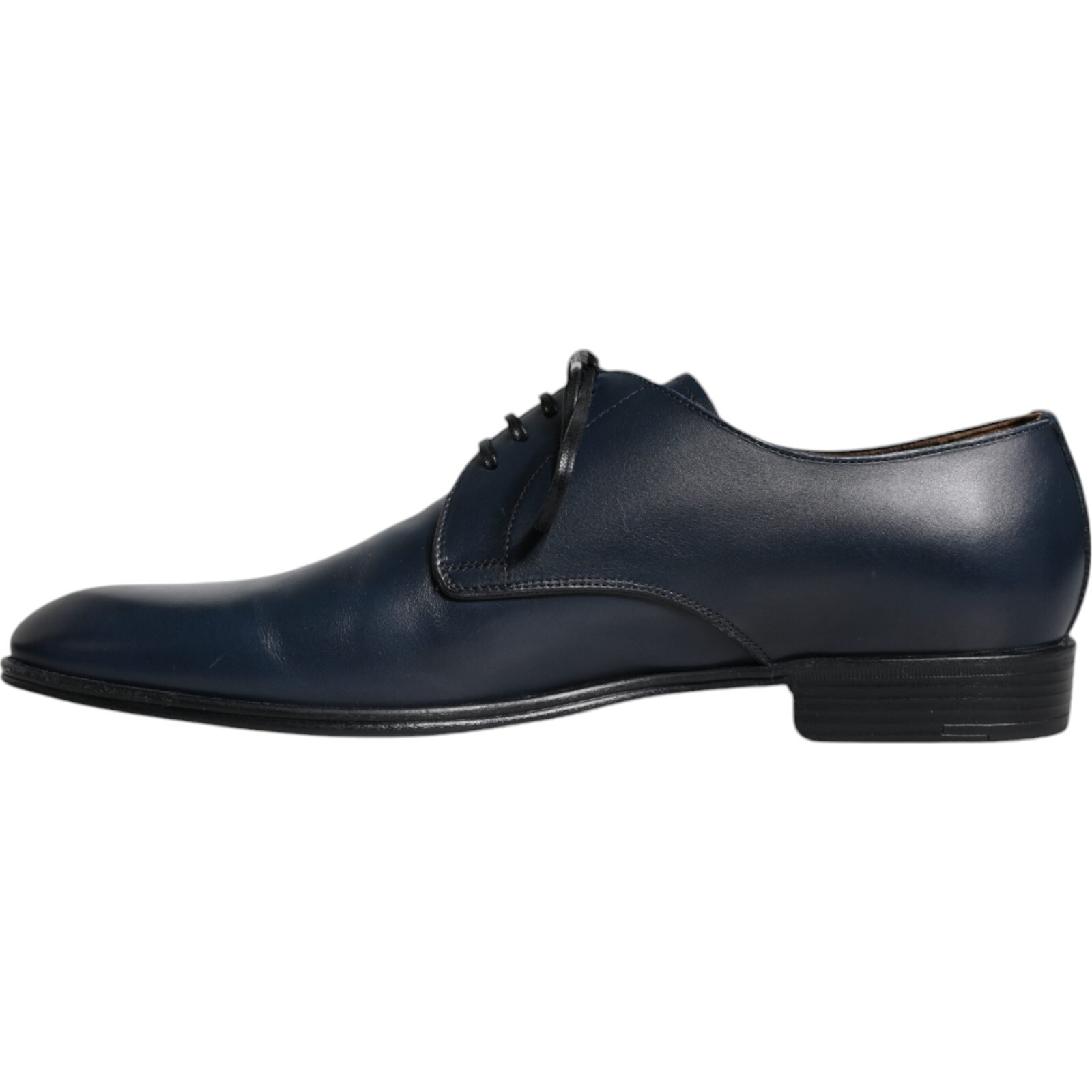 Pre-owned Dolce & Gabbana Shoes Navy Blue Leather Derby Dress Formal Men Eu42 / Us9 620usd