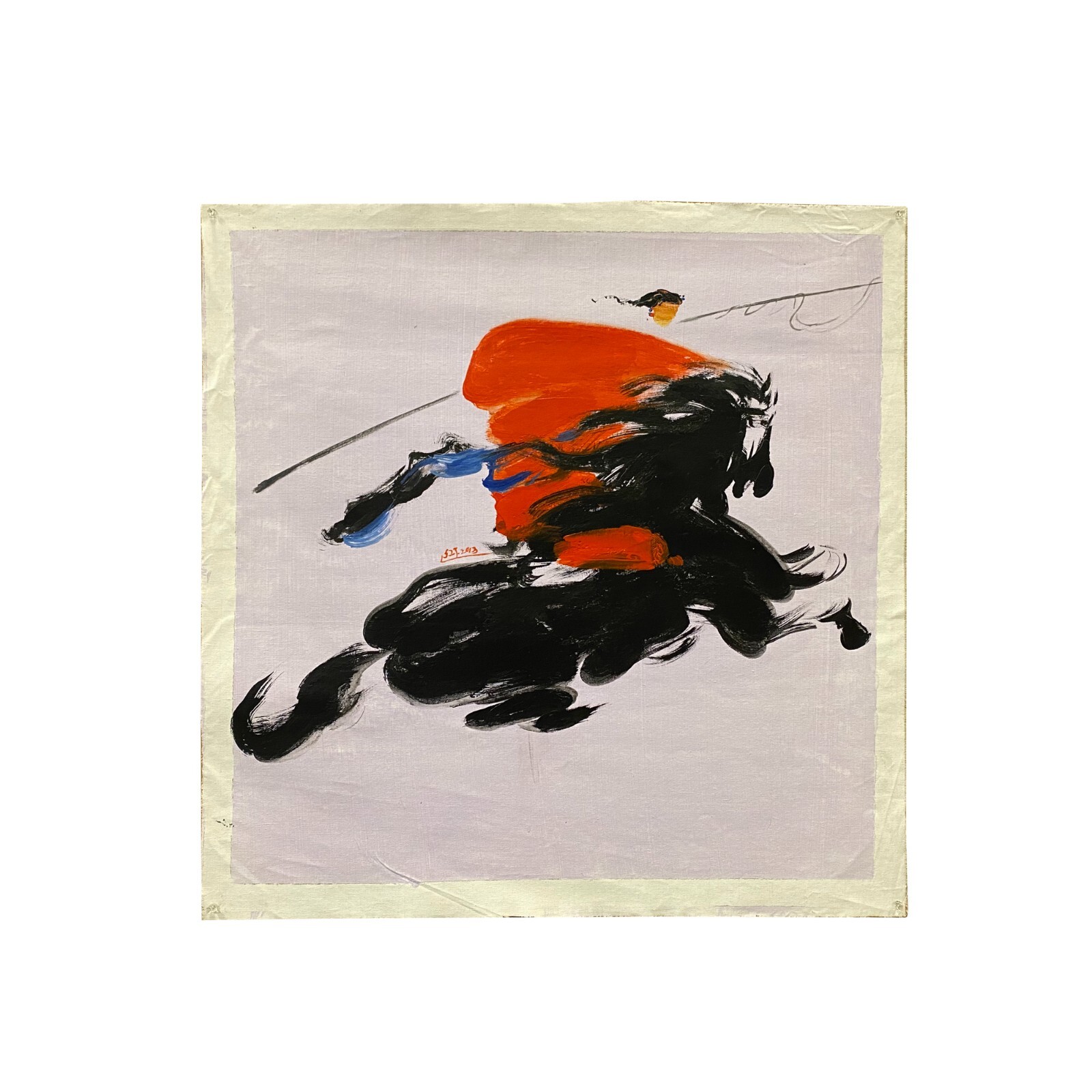 Oil Paint Canvas Art Red Dress Riding Black Horse Wall Decor Painting ws3414S Oil Paint Canvas Art Red Dress Riding Black Horse Wall Decor Painting ws3414S