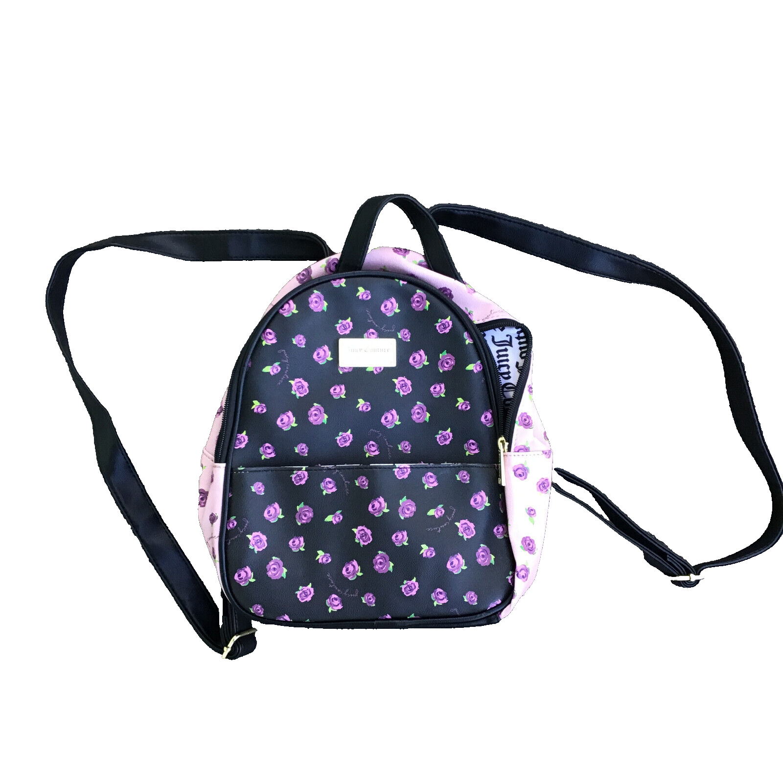 Juicy Couture Mini Backpack Blooms Floral Black Purple Pink Juicy Couture Mini Backpack Blooms Floral Black Purple Pink
